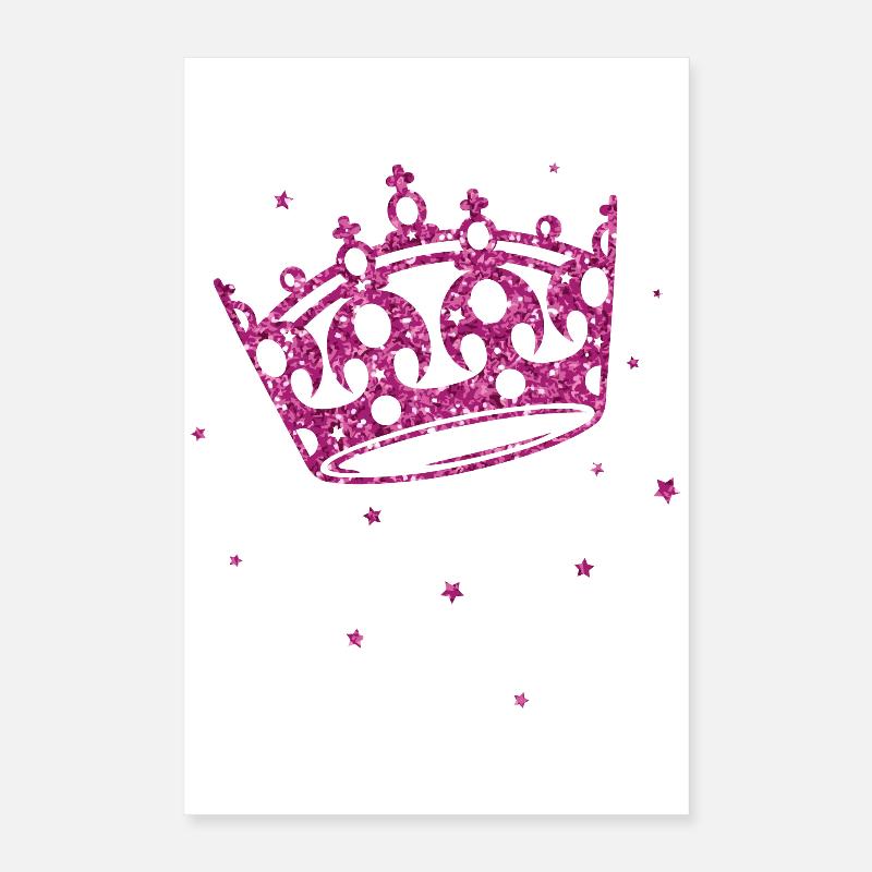 Prinzessinnen Krone mit Glitter Poster 40x60 cm