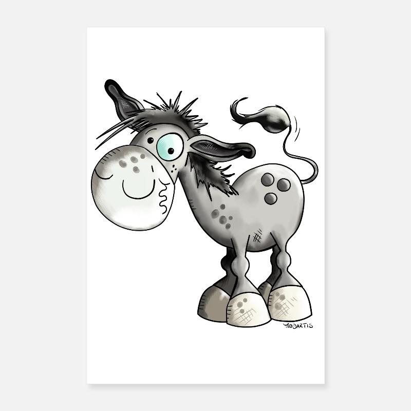 Flippiger Esel Poster 40x60 cm