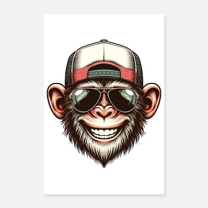 Funny Monkey Poster 16" x 24" (40x60 cm)