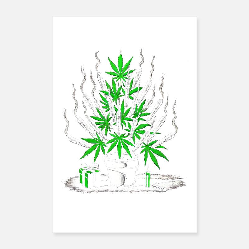 Joint Weed Tree – Design Créatif de Vacances au Cannabis Poster 40 x 60 cm