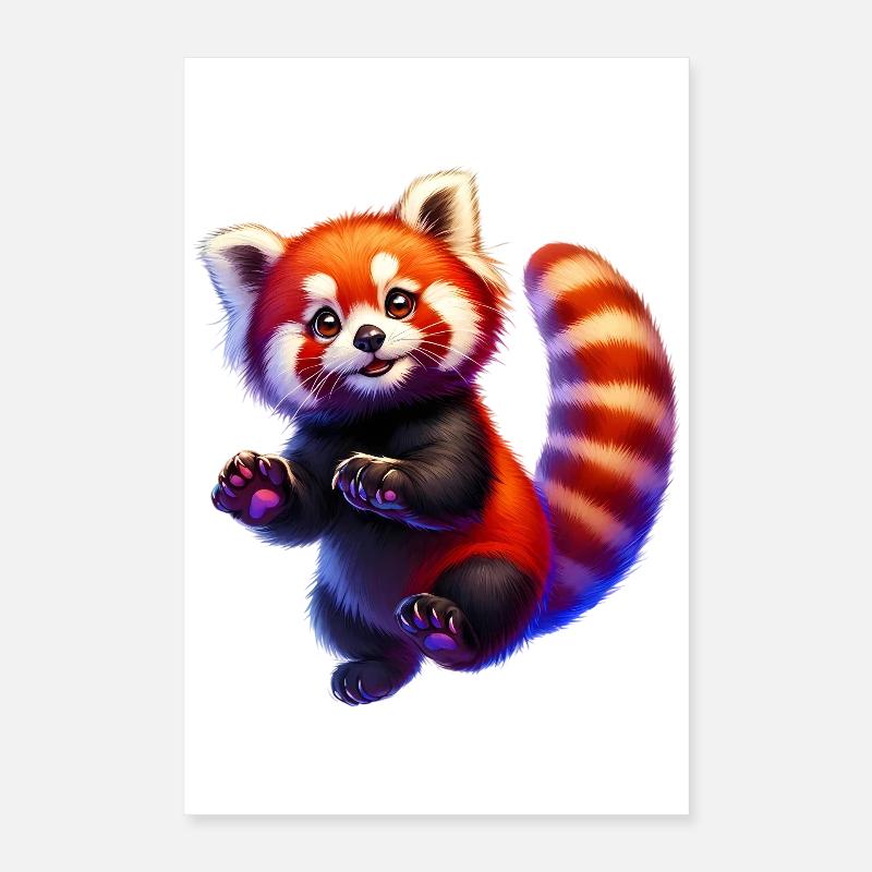 Kleiner Panda - Poster 40x60 cm - Weiß