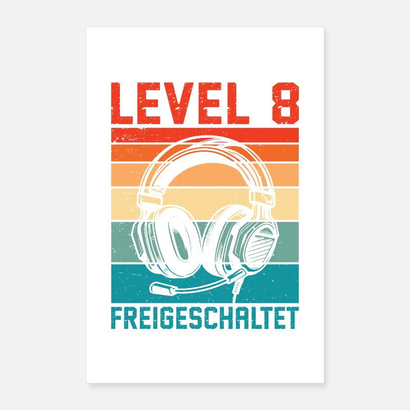 Garçons du 8e anniversaire : niveau 8 débloqué Poster 40 x 60 cm