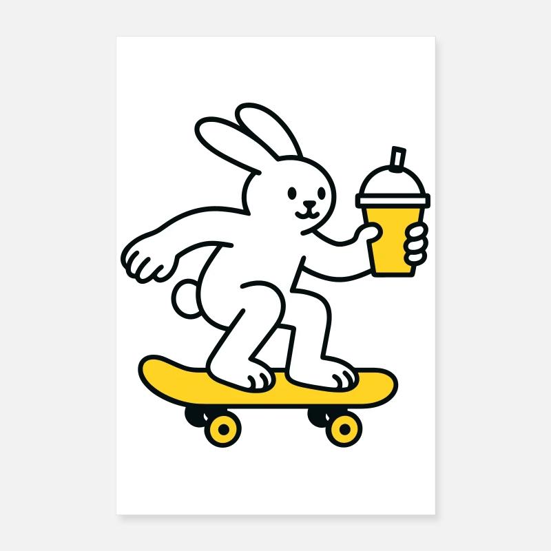 Skate Bunny mit Shake Poster 40x60 cm
