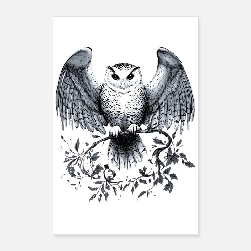 Magische Schneeule Poster 40x60 cm