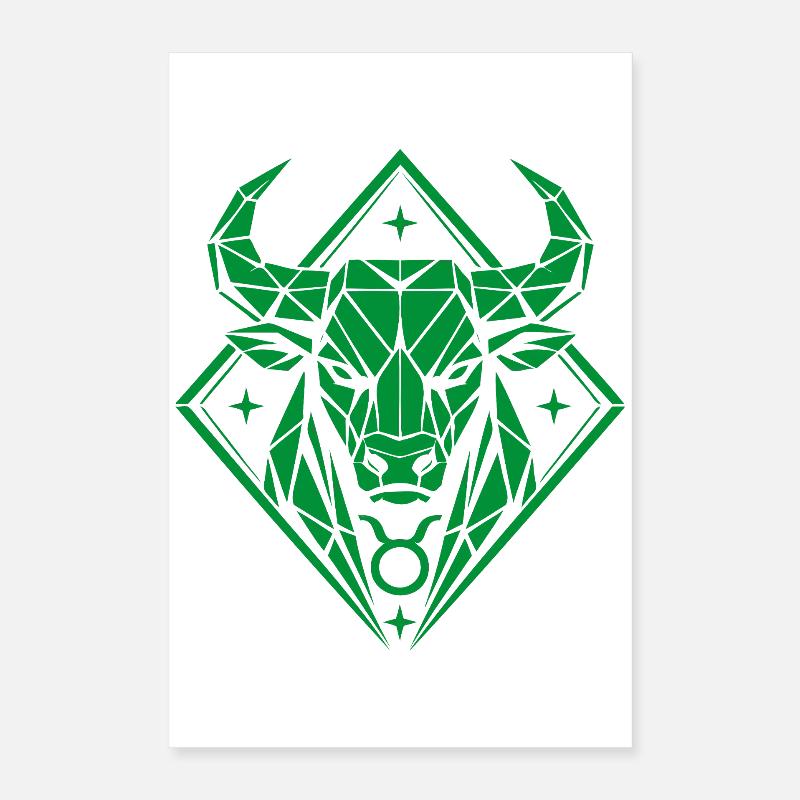 Geometric Bull – Stärke pur - Sternzeichen Stier Poster 40x60 cm