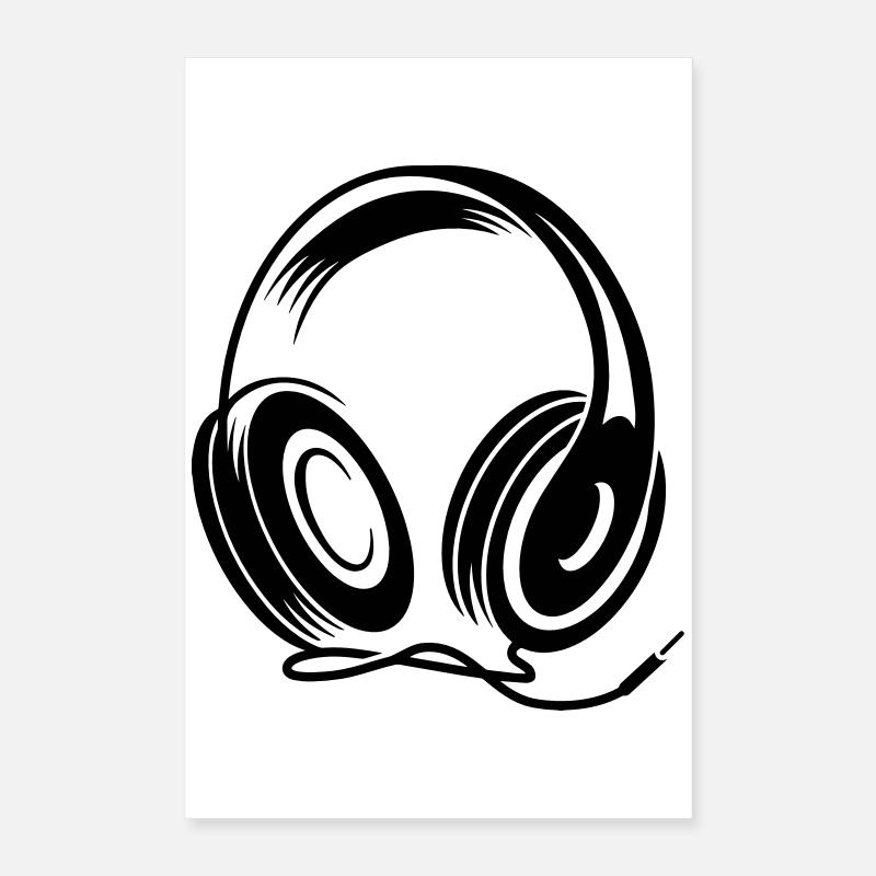 a headphone with cable Poster 16" x 24" (40x60 cm)