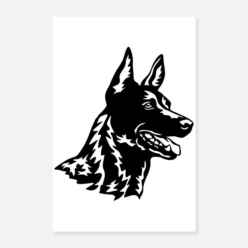 Hollandse Herder Kopf Poster 40x60 cm