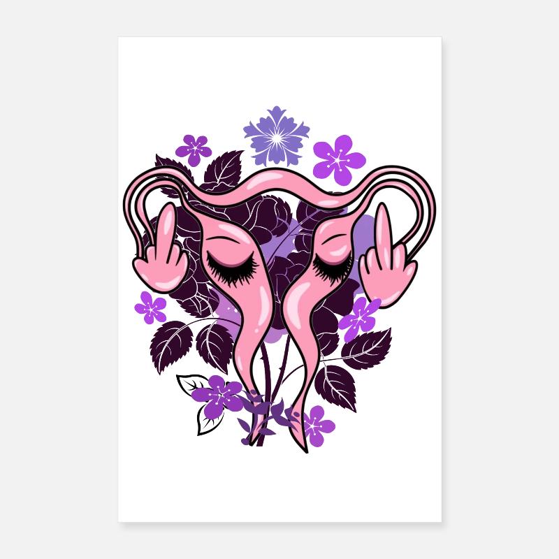 Blumen Uterus Pro-Choice Eierstöcke Poster 40x60 cm