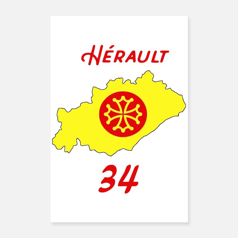 Hérault Poster 40 x 60 cm
