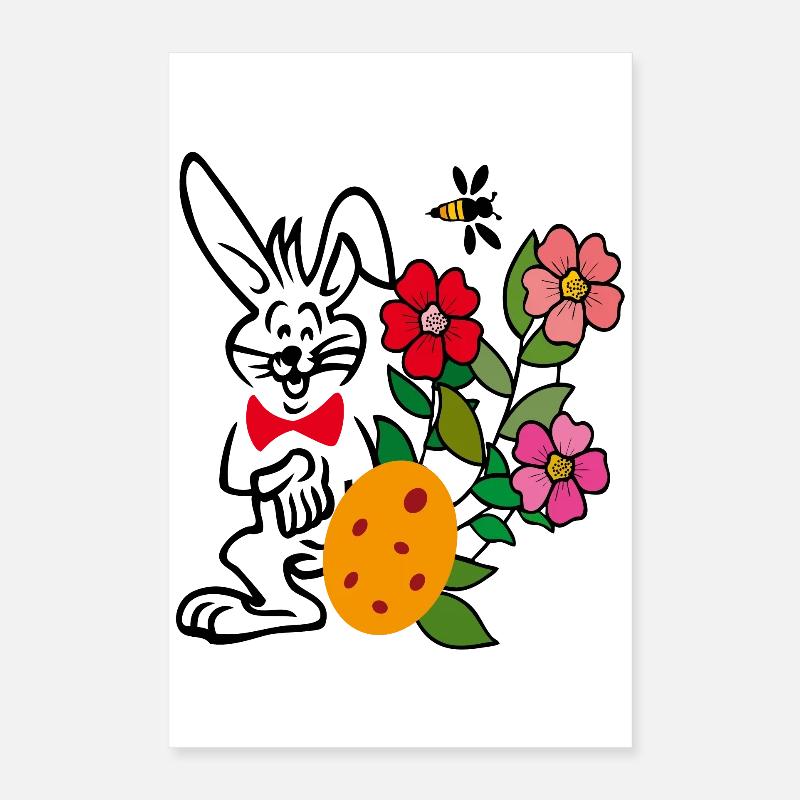 Easter with flowers and Easter egg Poster 16" x 24" (40x60 cm)