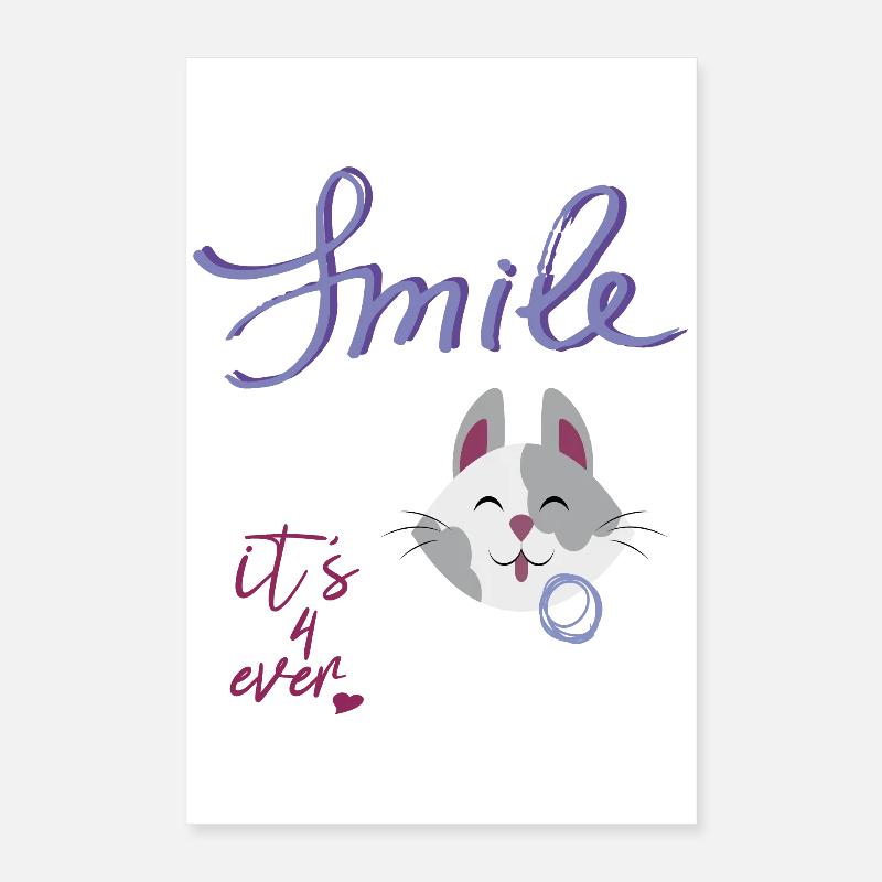 Smile, Lachen, Katze Poster 40x60 cm