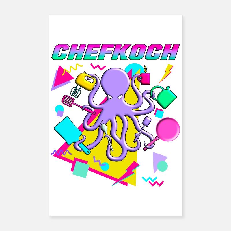 Octopus Chef Poster 40 x 60 cm