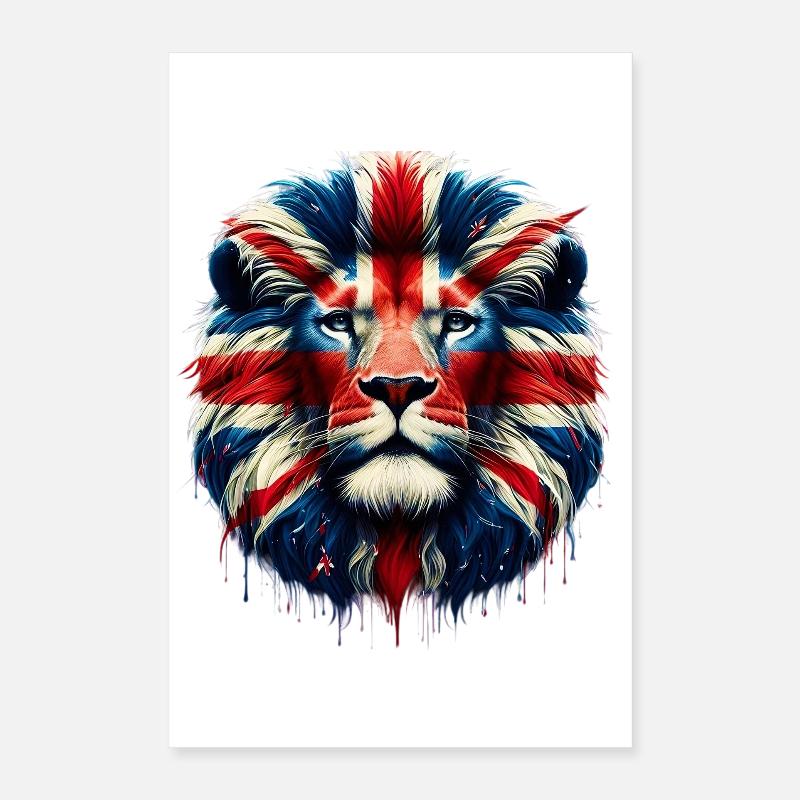 Lion anglais britannique Poster 40 x 60 cm