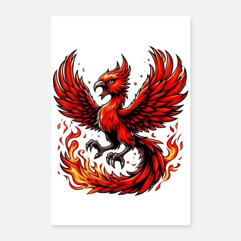 Phénix rouge Poster 40 x 60 cm