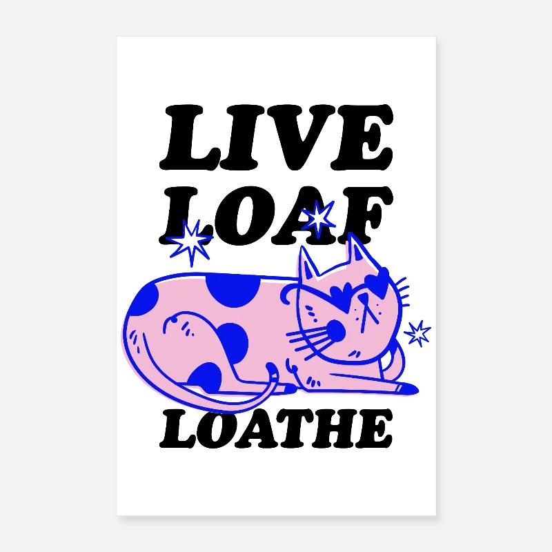 Chill Cat – Chat rétro décontracté Poster 40 x 60 cm