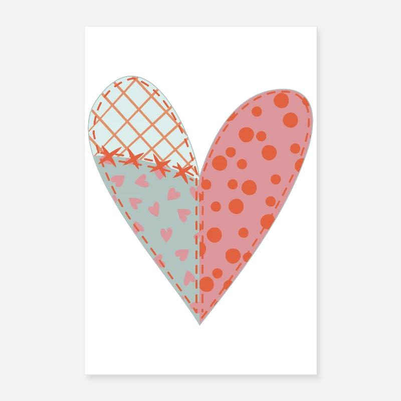 Patchwork Herz Nr. 11 Poster 40x60 cm