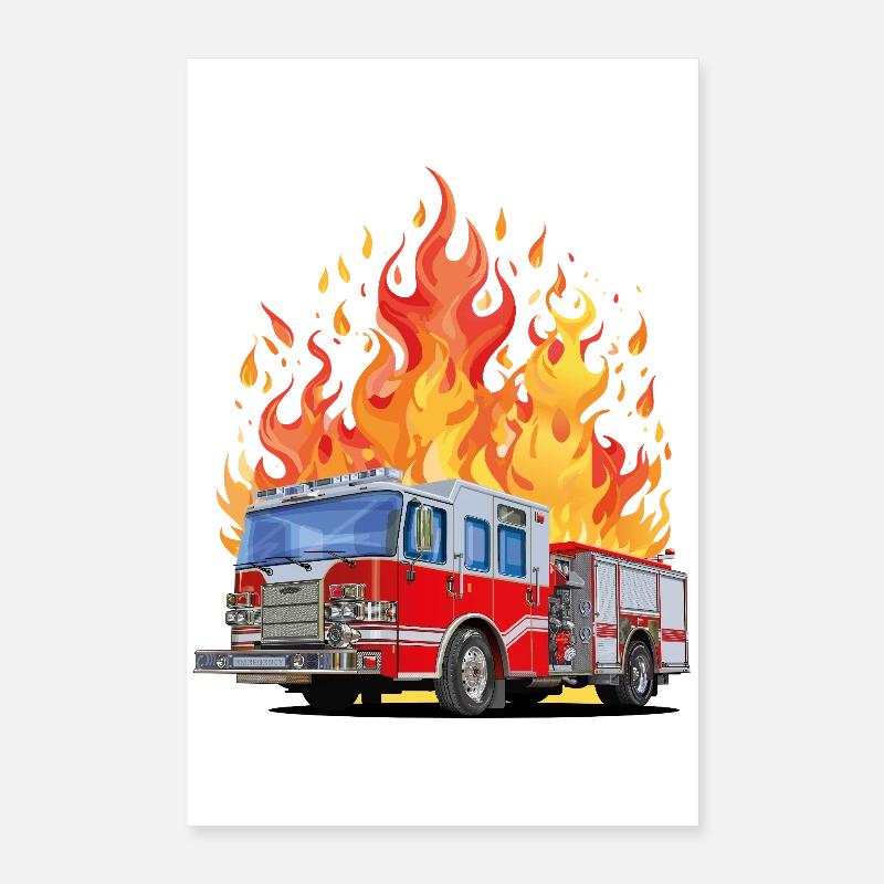 Feuerwehr im Einsatz Poster 40x60 cm