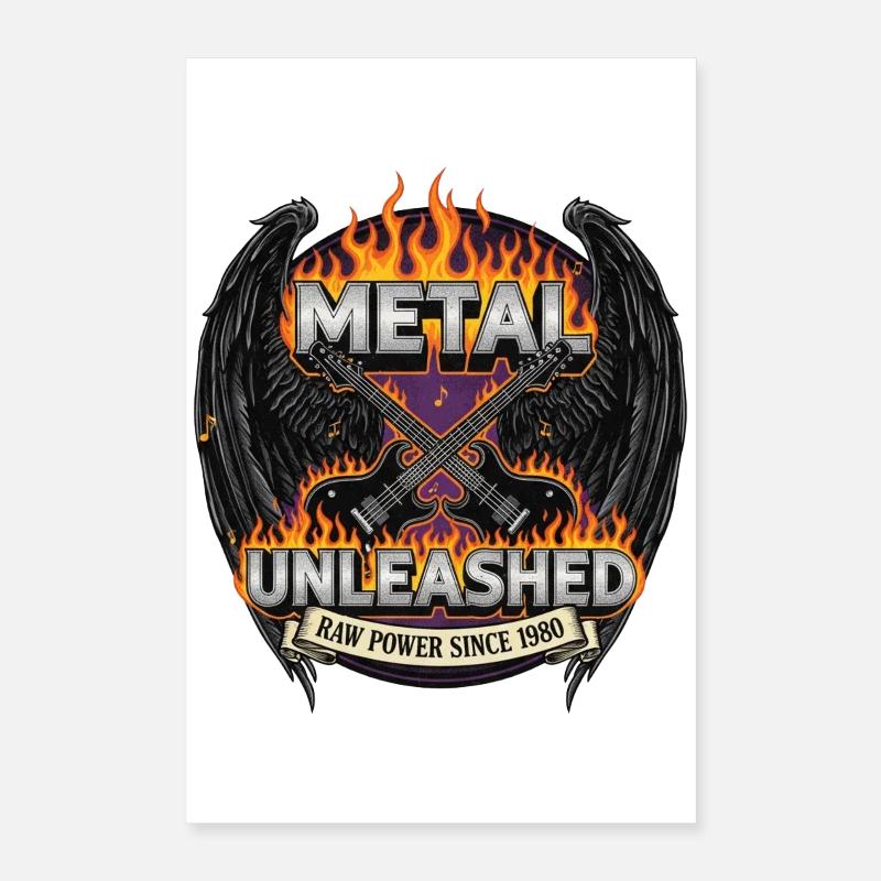 Metal Unleashed Guitares Poster 40 x 60 cm