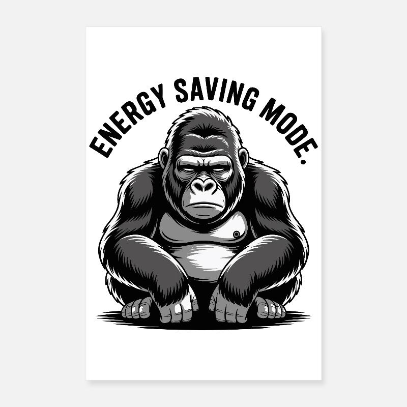 Gorilla Energy Saving Mode Poster 16" x 24" (40x60 cm)