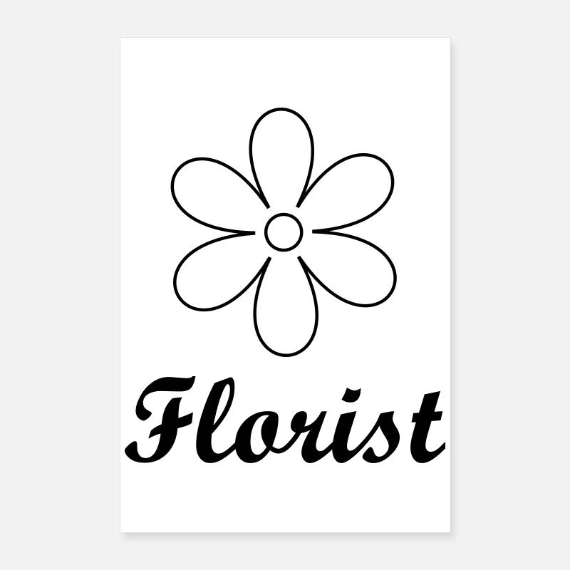 Artisan fleuriste logo floral épuré Poster 40 x 60 cm
