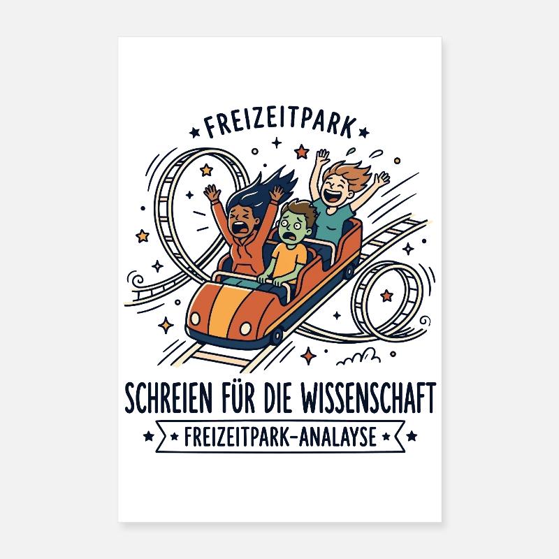 Freizeitpark Achterbahn Humor Poster 40x60 cm