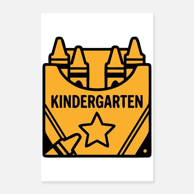 Logo de la maternelle Crayons Poster 40 x 60 cm