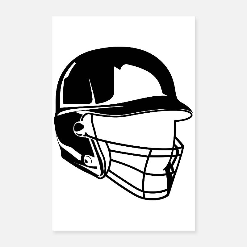 Casque de baseball Poster 40 x 60 cm