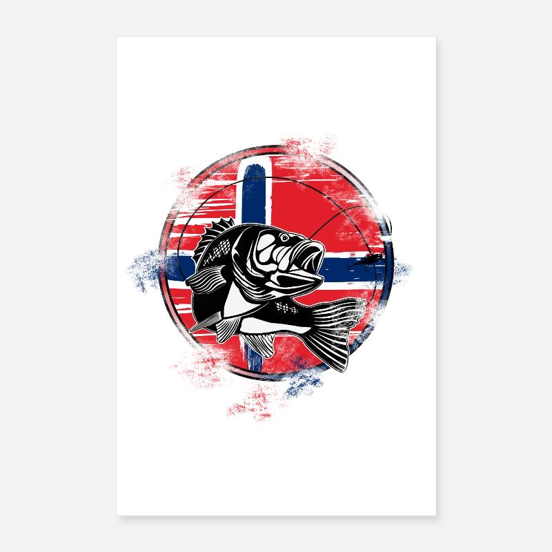 Pêche en Norvège Poster 40 x 60 cm