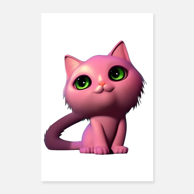 Chat rose sans chat Poster 40 x 60 cm