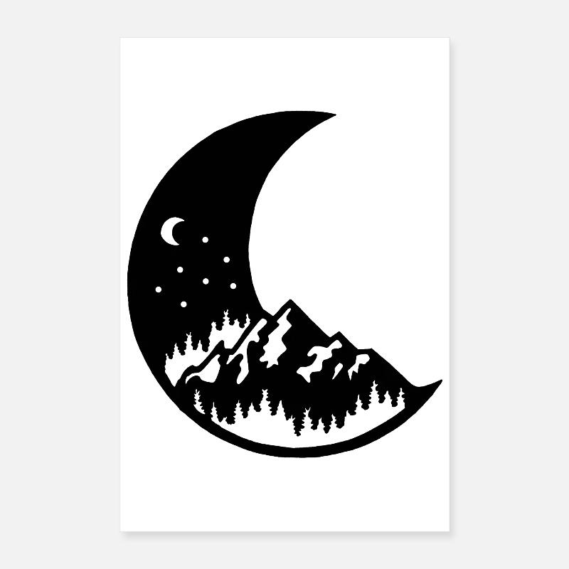Der Mond und der schwarze Berg Poster 40x60 cm