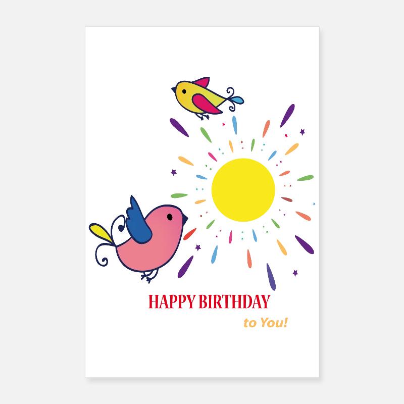 Joyeux anniversaire Geburtstag Poster 40 x 60 cm