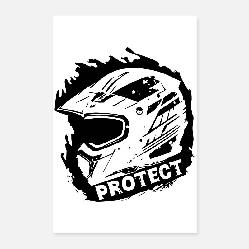 Protect - Casque de protection [Noir] Poster 40 x 60 cm