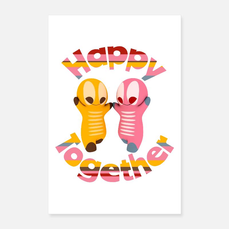 Cute kawaii figures Poster 16" x 24" (40x60 cm)