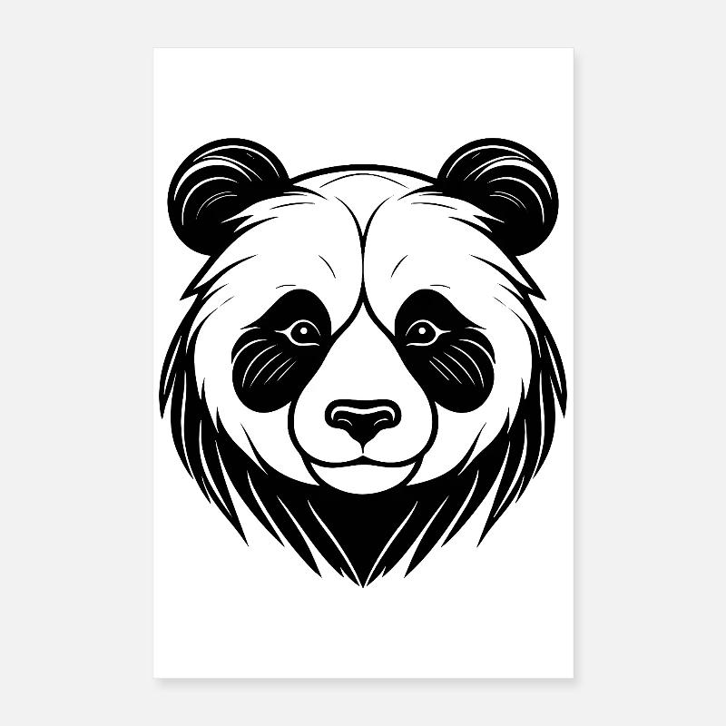 Panda Gesicht Kunstdesign Poster 40x60 cm