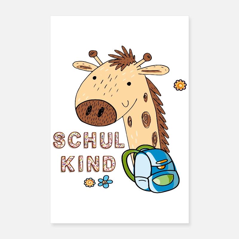 Conception de retour à l’école girafe mignonne Poster 40 x 60 cm