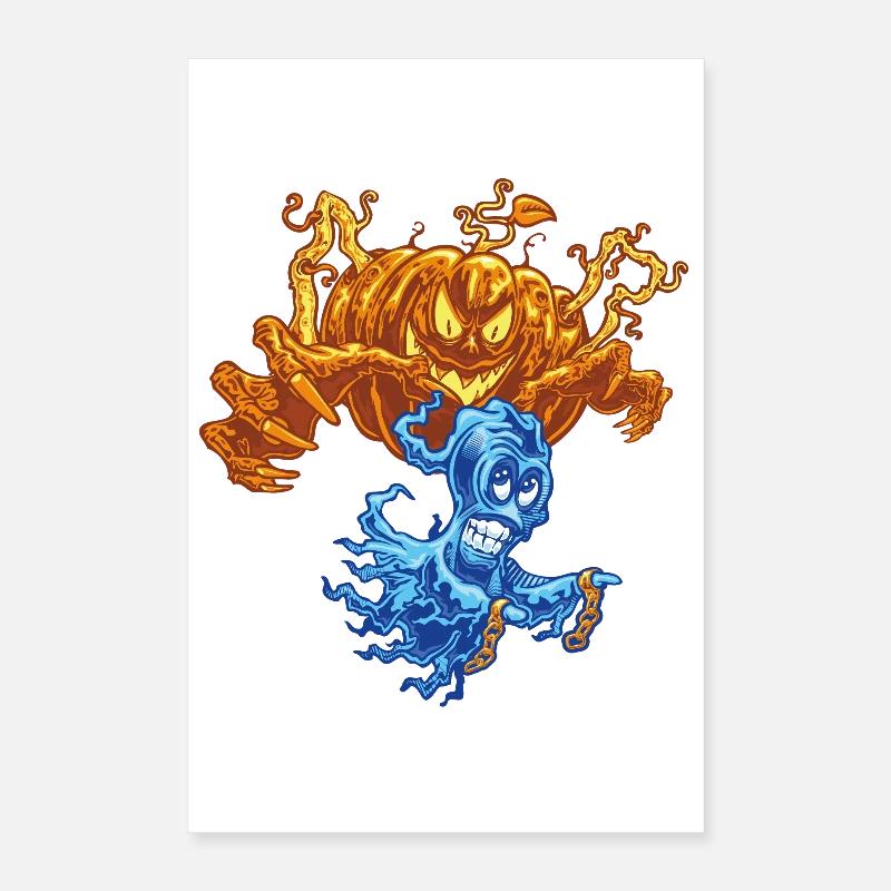 🎃Haunted Pumpkin Ghost Hunter 👻 Poster 40 x 60 cm
