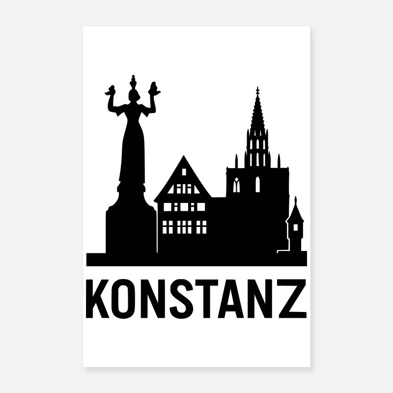 Constance Lac de Constance Silhouette Poster 40 x 60 cm