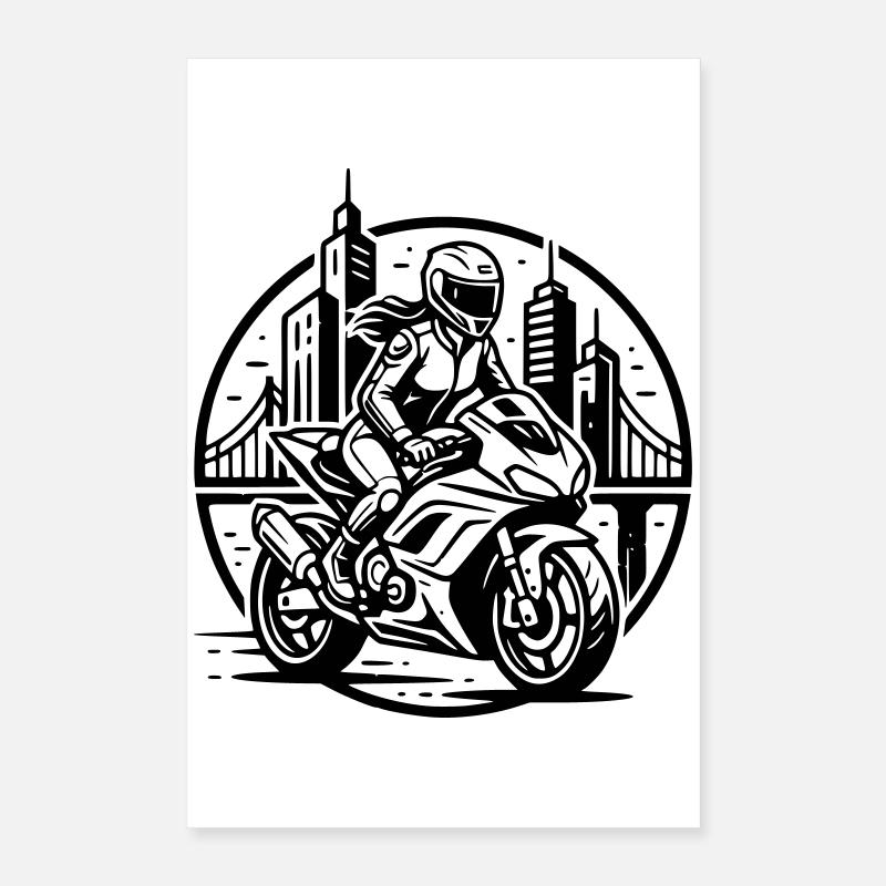 Biker, der auf ein Abenteuer geht Poster 40x60 cm