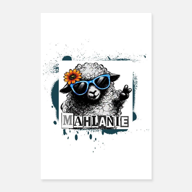 Mählanie – Cooles Schaf Pop-Art Graffiti Poster 40x60 cm