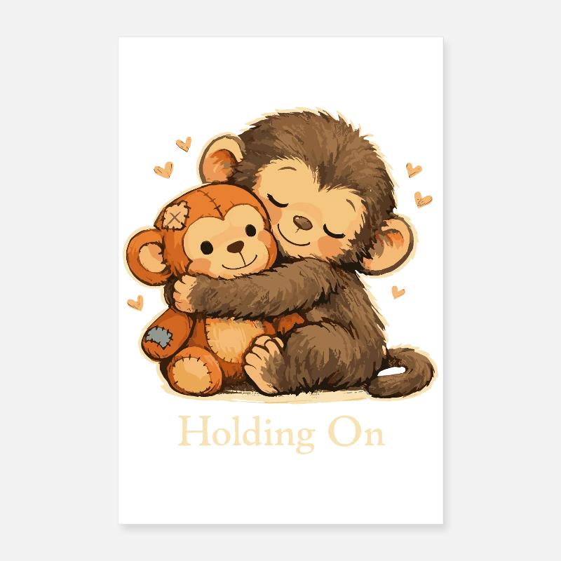 Ängstlicher Affe Emotional Support Poster 40x60 cm