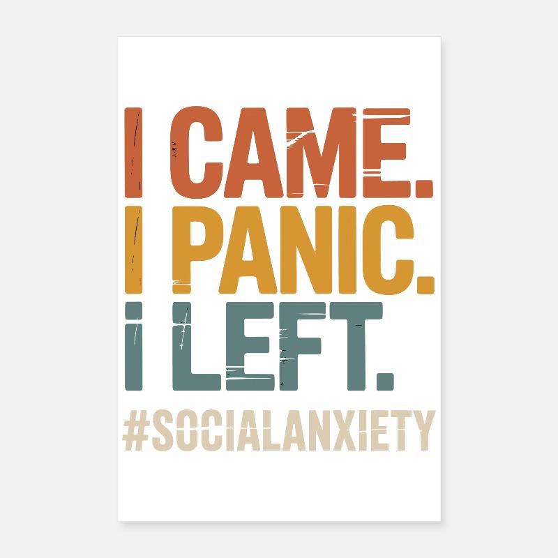 Introvertiertes Problem Lustiger Sozialfreak Poster 40x60 cm