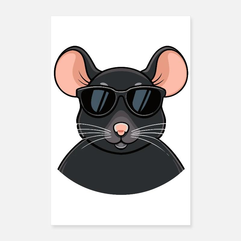 Mouse chic schwarze Brille Poster 40x60 cm