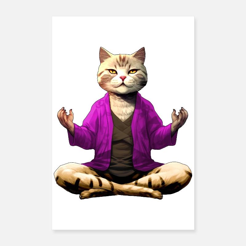 Cat Yogi Poster 16" x 24" (40x60 cm)