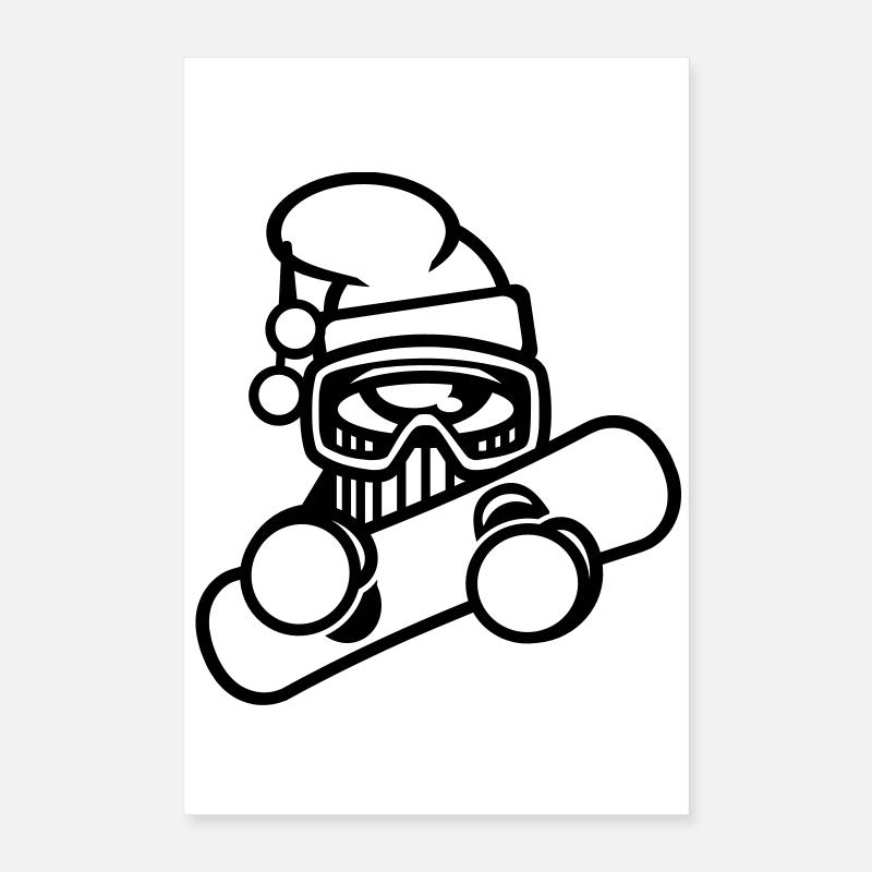 surfeur, neige, hiver Poster 40 x 60 cm