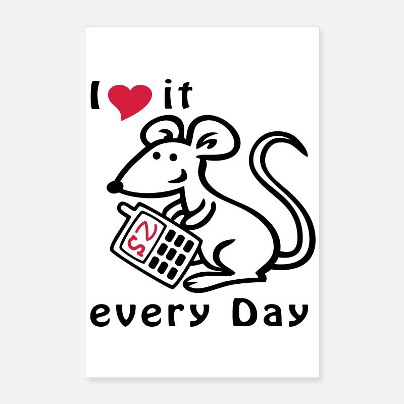 Mobile Phone, Mouse, Chat Poster 16" x 24" (40x60 cm)