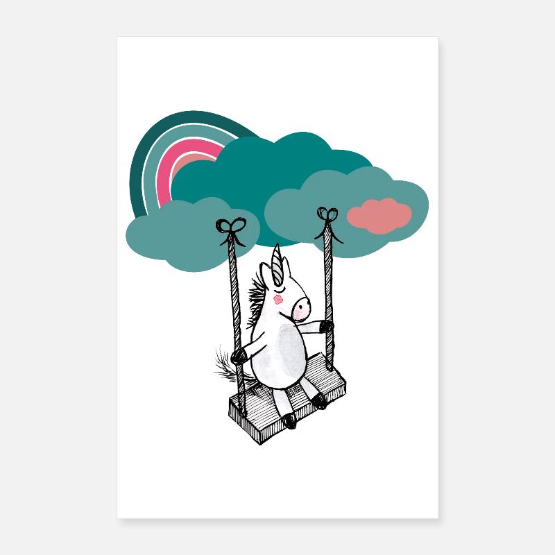 Happy Unicorn Poster 16" x 24" (40x60 cm)
