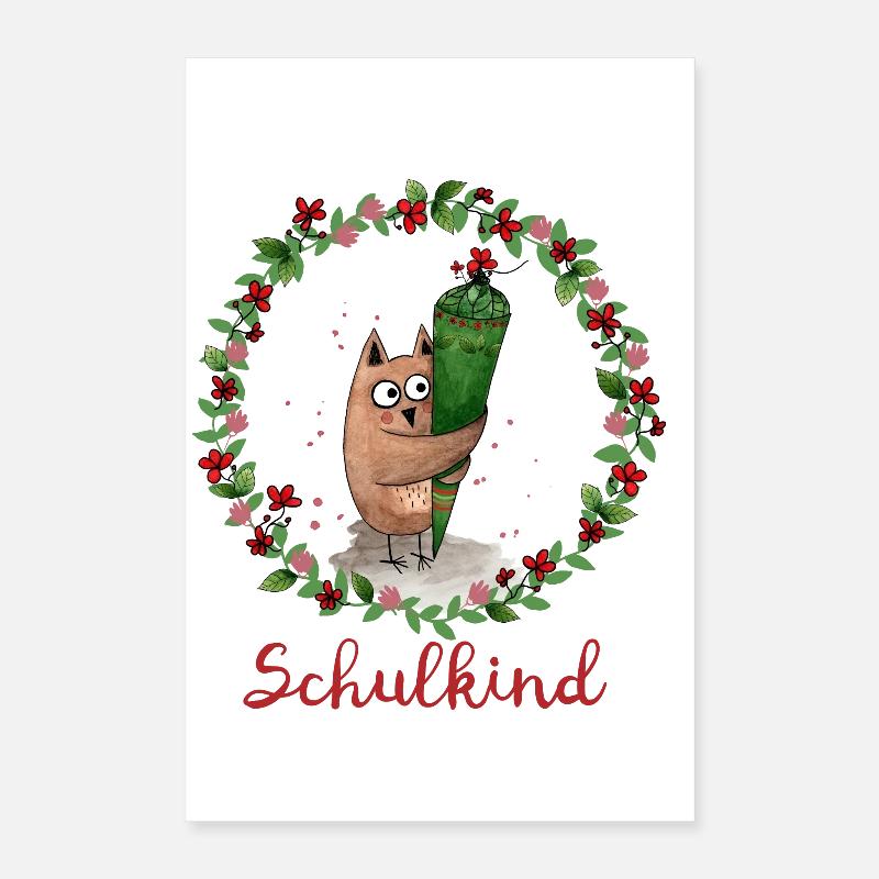 Schoolchild owl Poster 16" x 24" (40x60 cm)