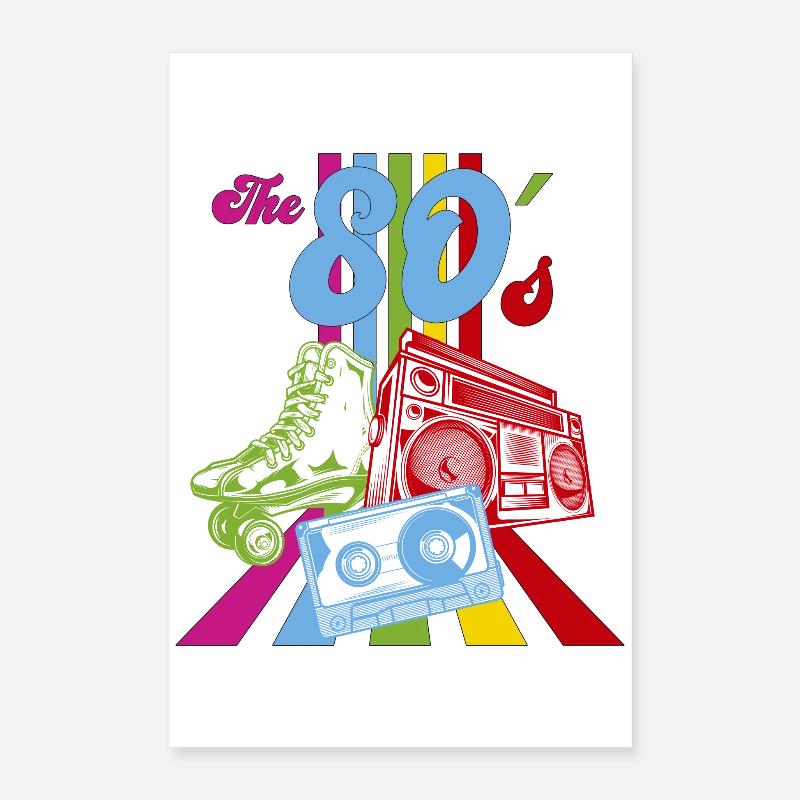 80s the 80s Vintage Retro Gift Poster 16" x 24" (40x60 cm)