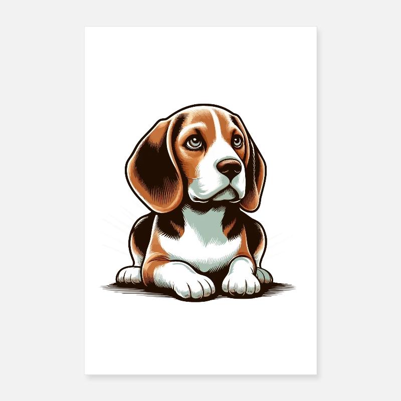 Lying Beagle Dog Poster 16" x 24" (40x60 cm)