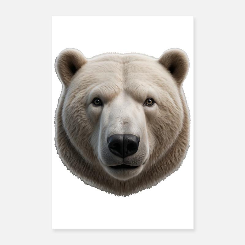 Conception majestueuse du visage d’ours polaire Poster 40 x 60 cm